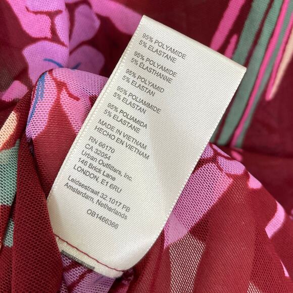 Free People Of Paradise Top Small New Floral Print Mesh Retro Crop Boho Blouse - Picture 6 of 7